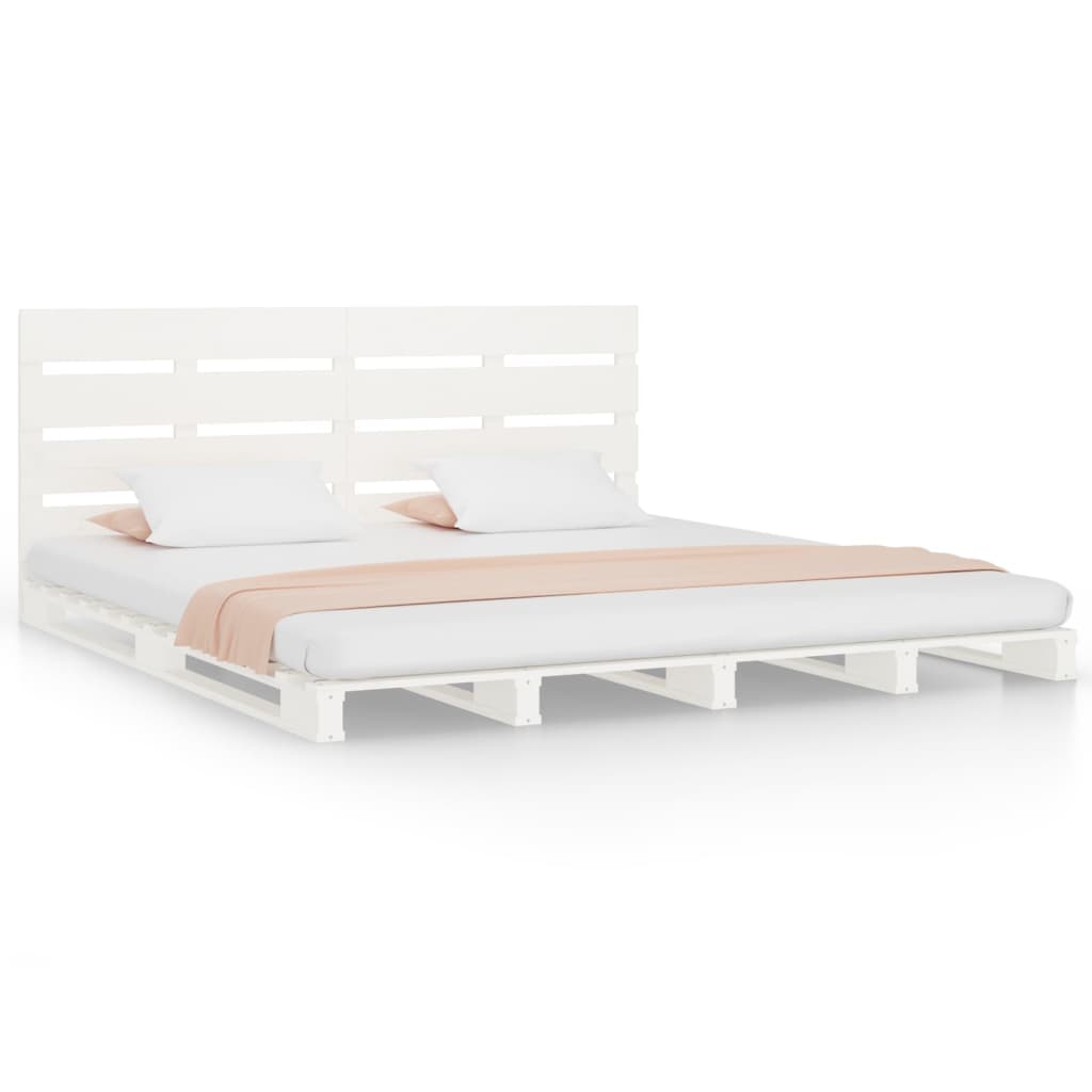 Bed Frame without Mattress White 140x200 cm Solid Wood Pine