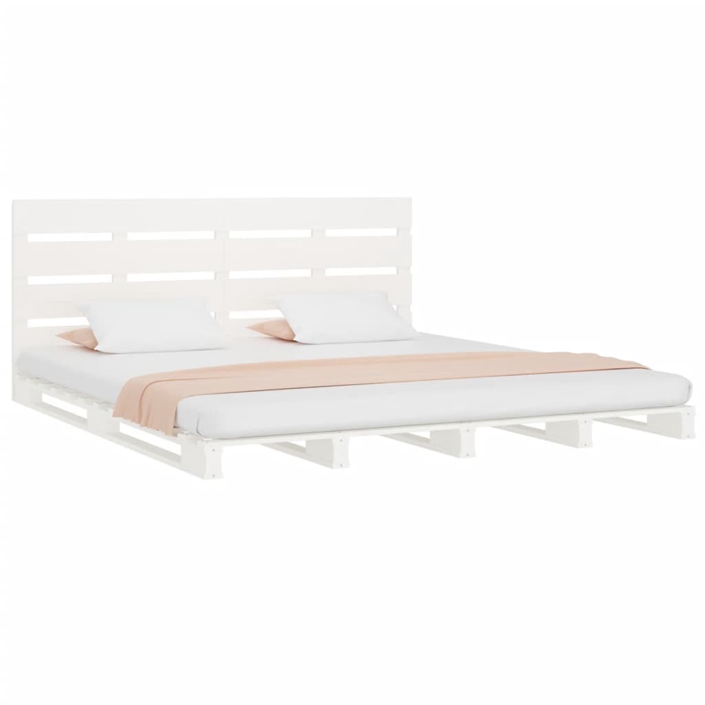 Bed Frame without Mattress White 140x200 cm Solid Wood Pine