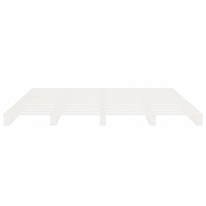 Bed Frame without Mattress White 150x200 cm King Size Solid Wood Pine