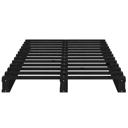 Bed Frame Black 75x190 cm Small Single Solid Wood Pine