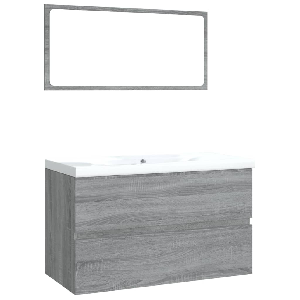 Bathroom Furniture Set Grey Sonoma Engineered Wood