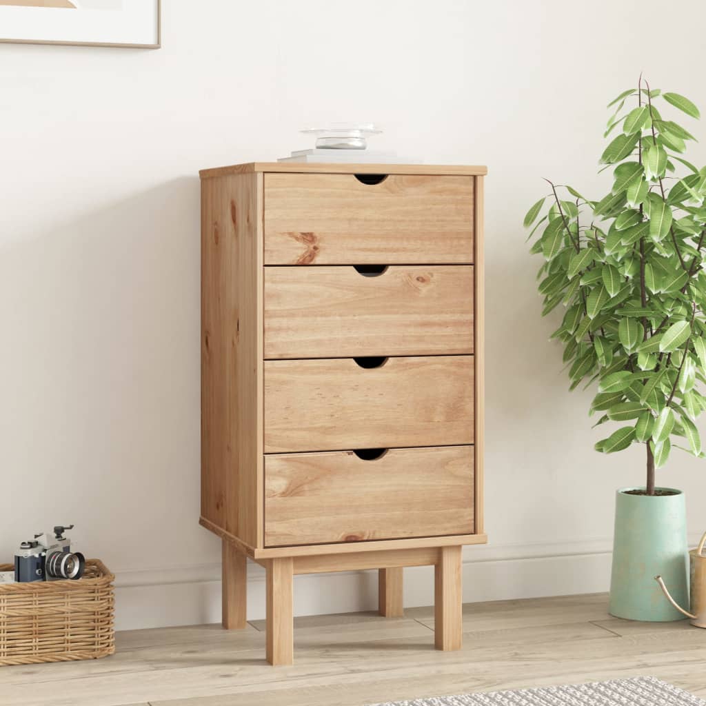 Drawer Cabinet OTTA 45x39x90cm Solid Wood Pine