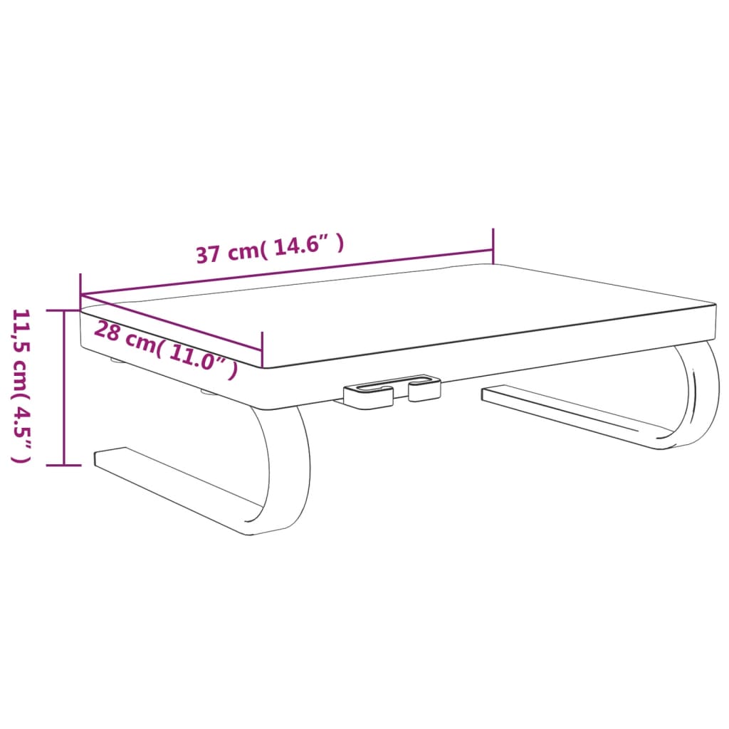 Monitor Stand Black 37x28x11.5 cm