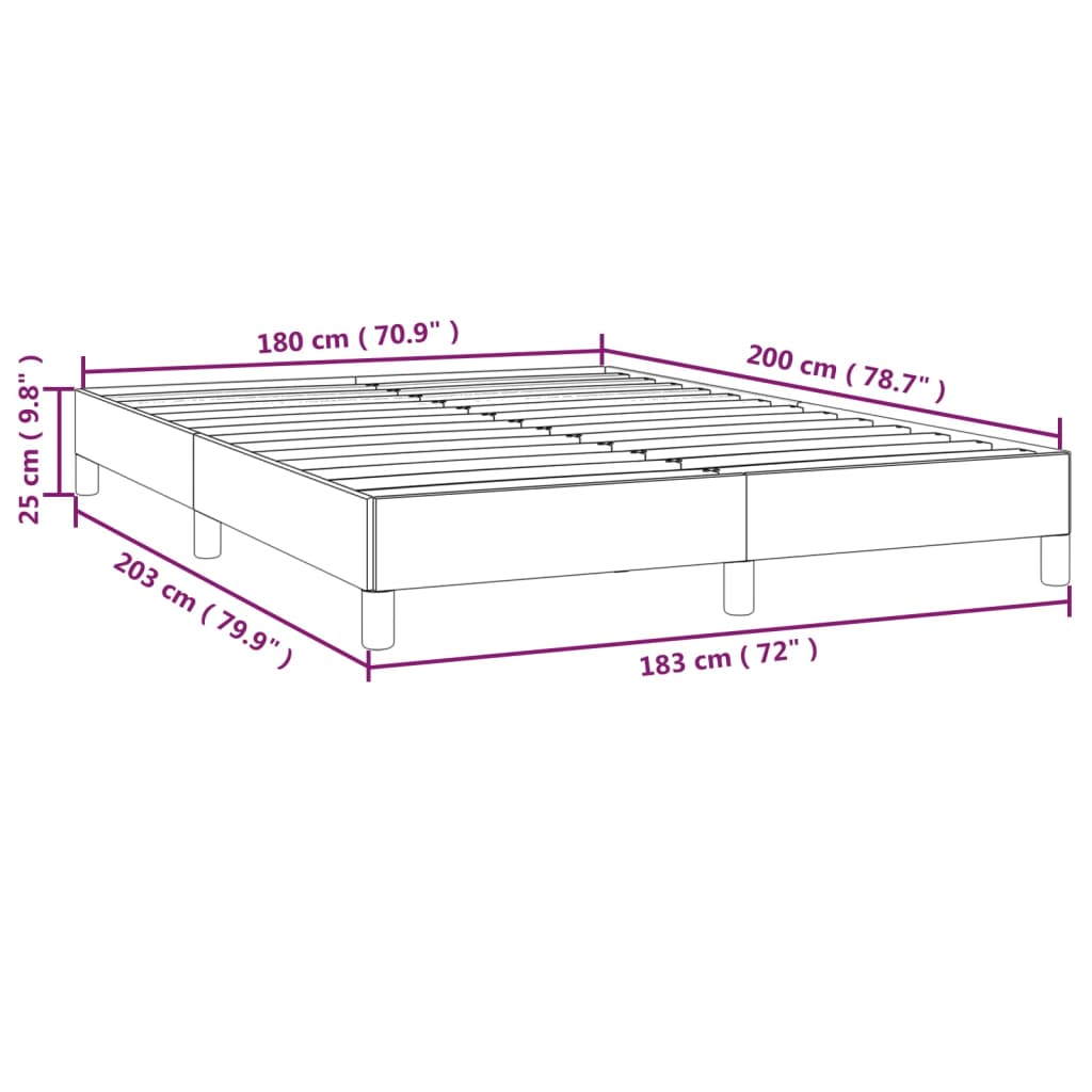 Bed Frame without Mattress Light Grey 180x200 cm Super King Fabric