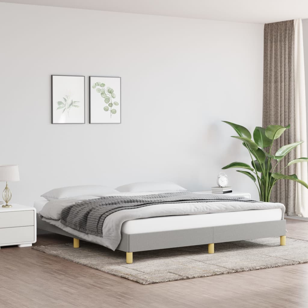 Bed Frame without Mattress Light Grey 180x200 cm Super King Fabric