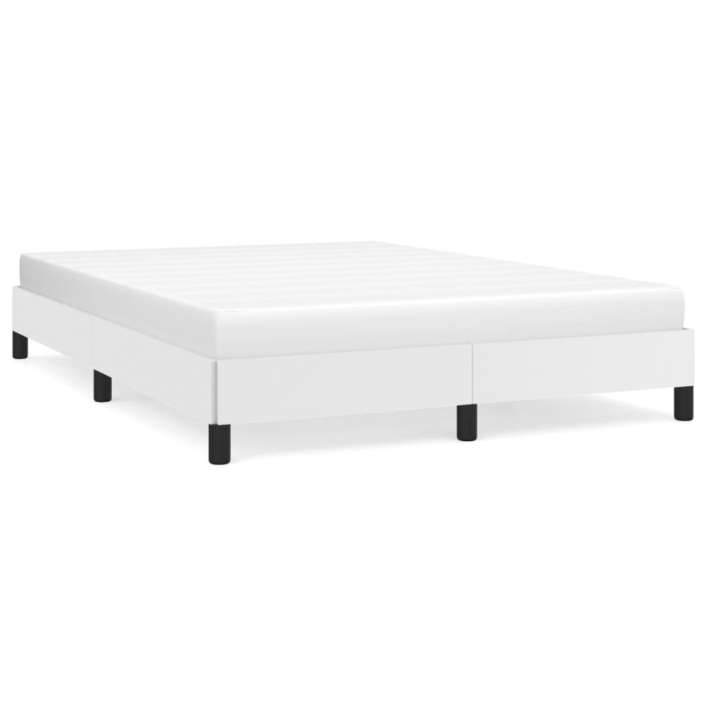 Bed Frame without Mattress White 135x190 cm Double Faux Leather