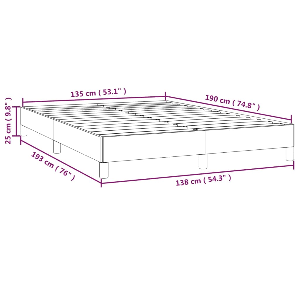 Bed Frame without Mattress White 135x190 cm Double Faux Leather