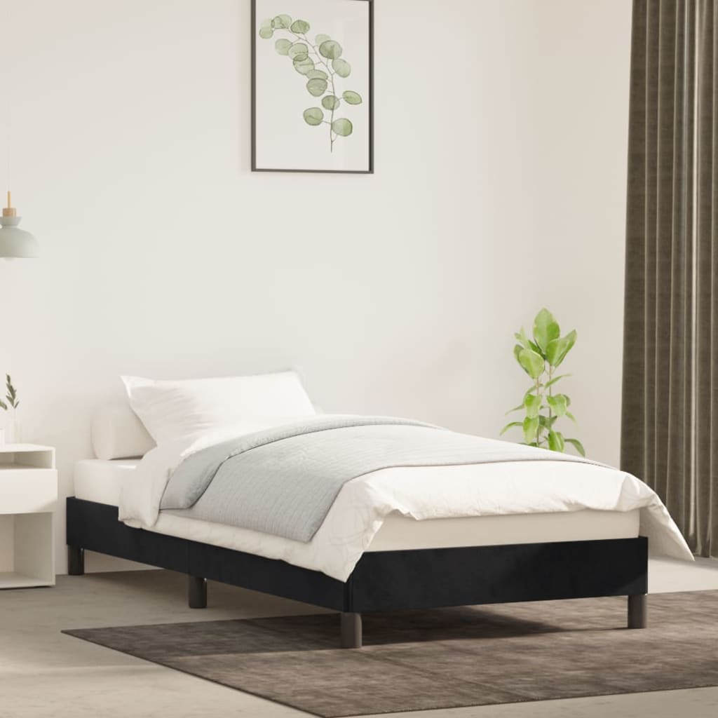 Bed Frame without Mattress Black 90x190 cm Single Single Velvet