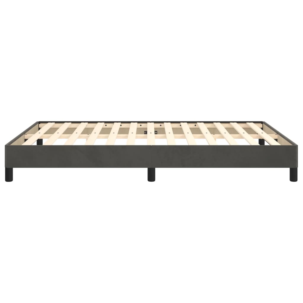 Bed Frame without Mattress Dark Grey 135x190 cm Double Double Velvet