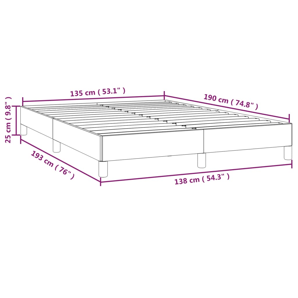 Bed Frame without Mattress Dark Grey 135x190 cm Double Double Velvet