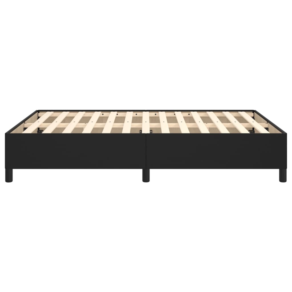 Bed Frame Black Double Faux Leather