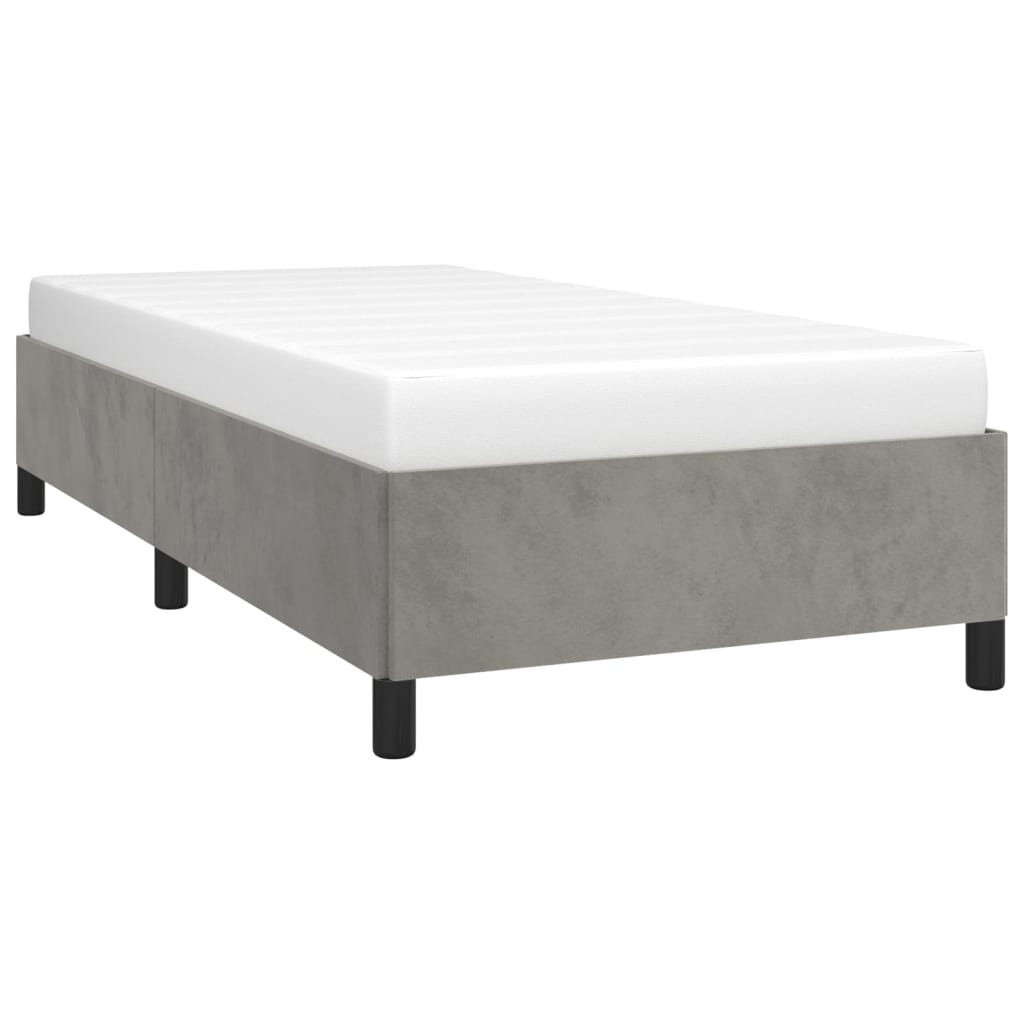 Bed Frame without Mattress Light Grey 90x190 cm Single Single Velvet