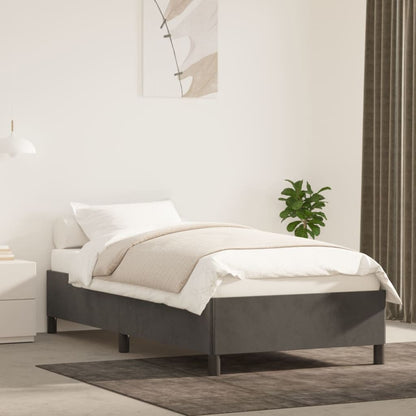 Bed Frame without Mattress Dark Grey 90x190 cm Single Single Velvet