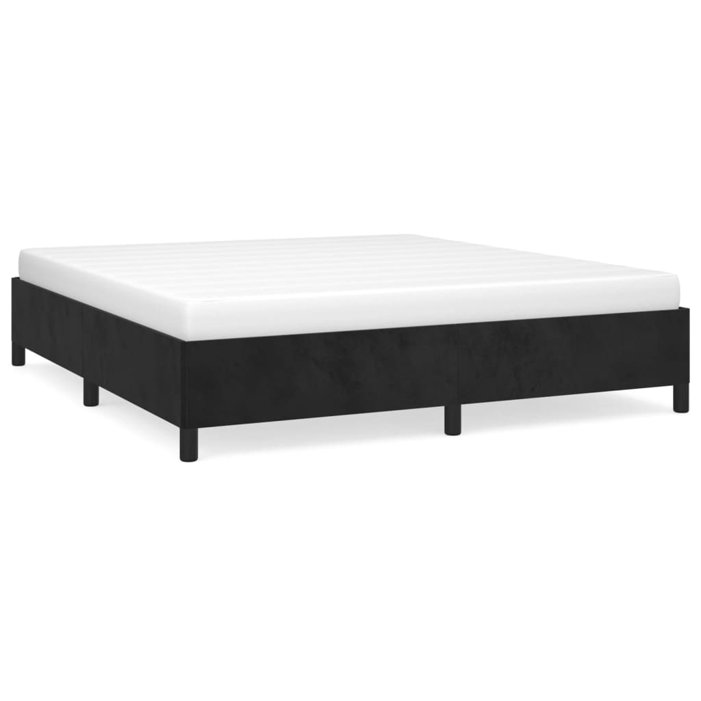 Bed Frame without Mattress Black 180x200 cm Super King Super King Velvet