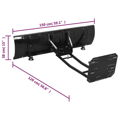 Snow Plough for ATV 150x38 cm Black