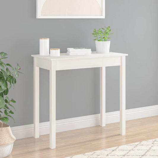 Console Table White 80x40x75 cm Solid Wood Pine