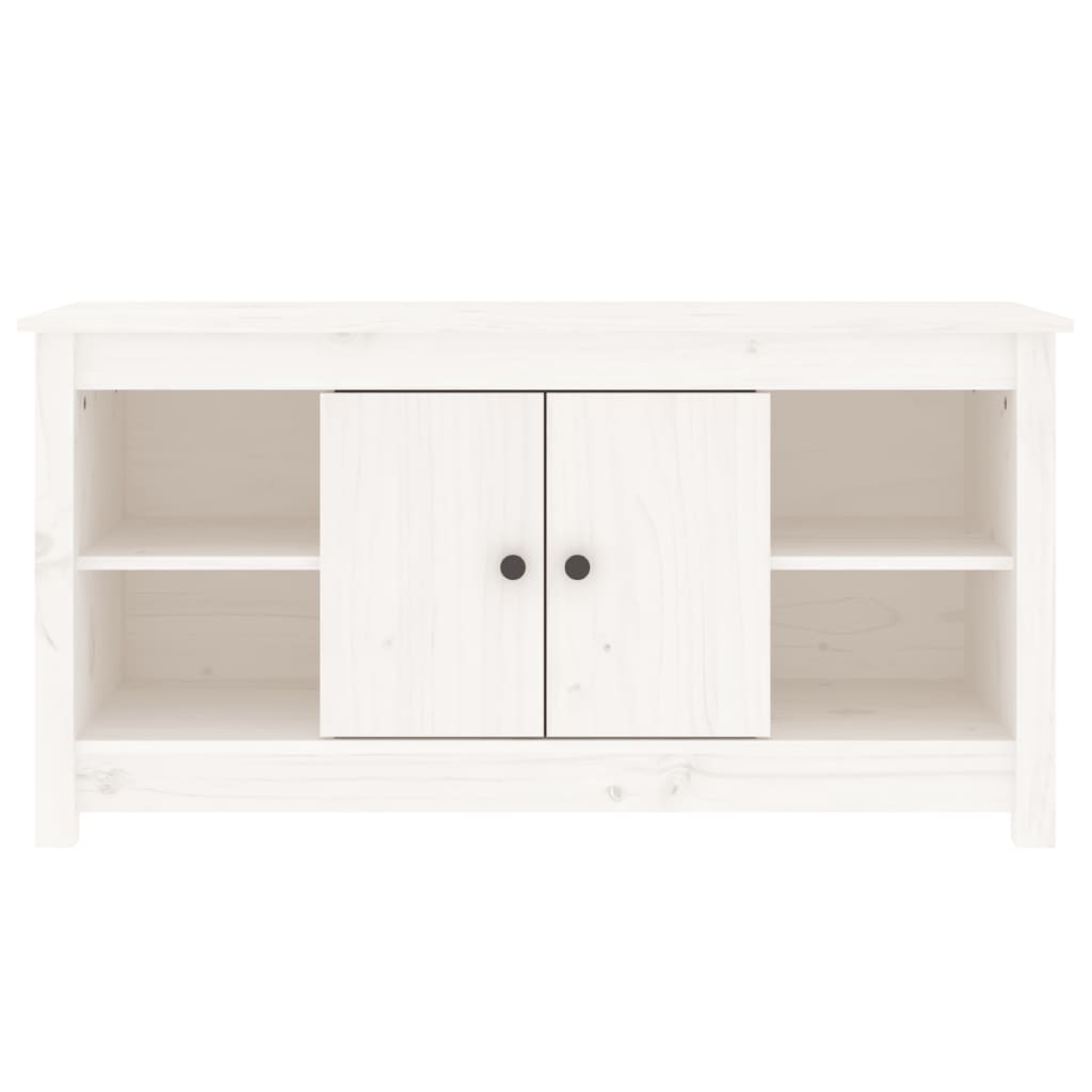 TV Cabinet White 103x36,5x52 cm Solid Wood Pine