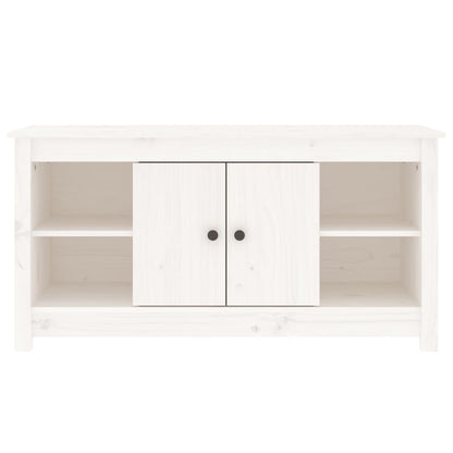 TV Cabinet White 103x36,5x52 cm Solid Wood Pine