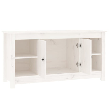 TV Cabinet White 103x36,5x52 cm Solid Wood Pine