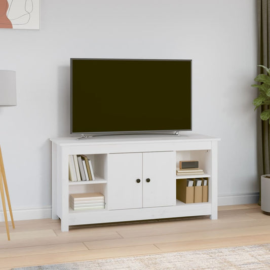 TV Cabinet White 103x36,5x52 cm Solid Wood Pine