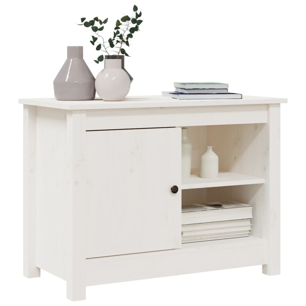 TV Cabinet White 70x36.5x52 cm Solid Wood Pine