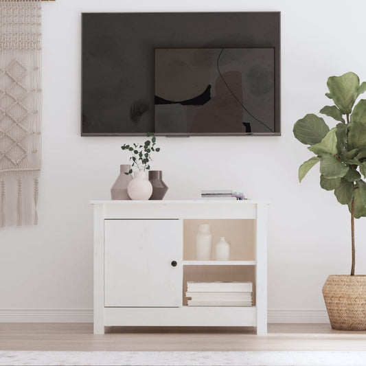 TV Cabinet White 70x36.5x52 cm Solid Wood Pine