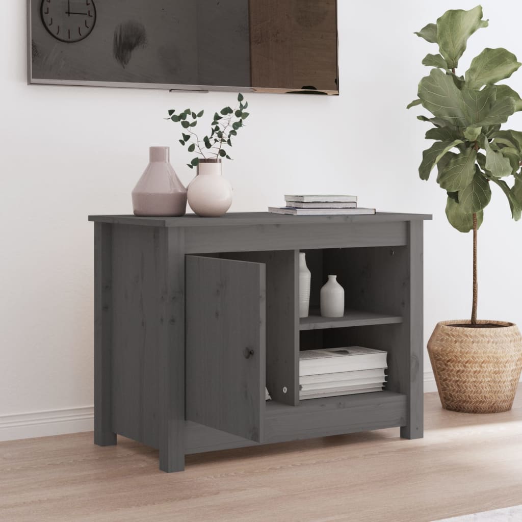 TV Cabinet Grey 70x36.5x52 cm Solid Wood Pine