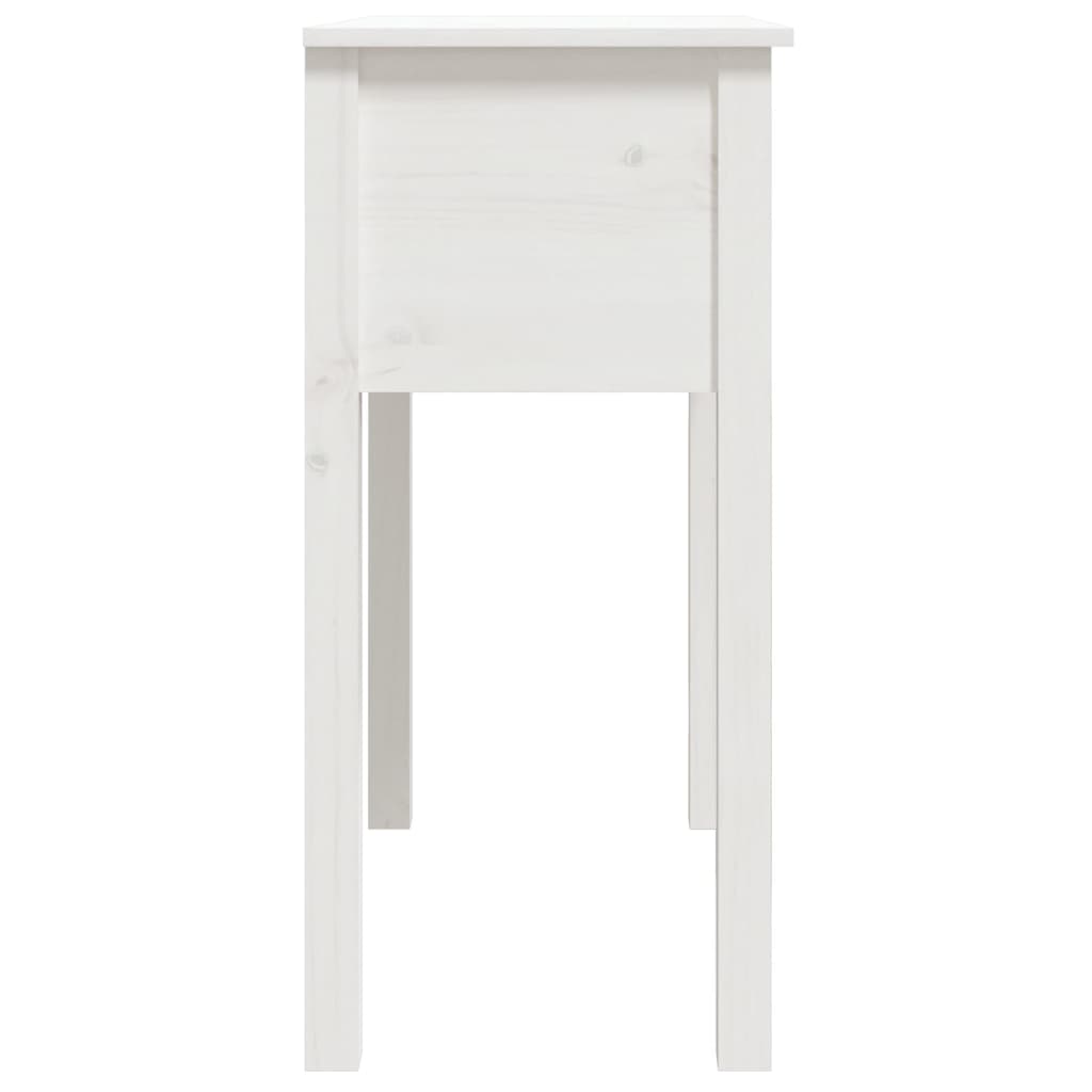 Console Table White 70x35x75 cm Solid Wood Pine