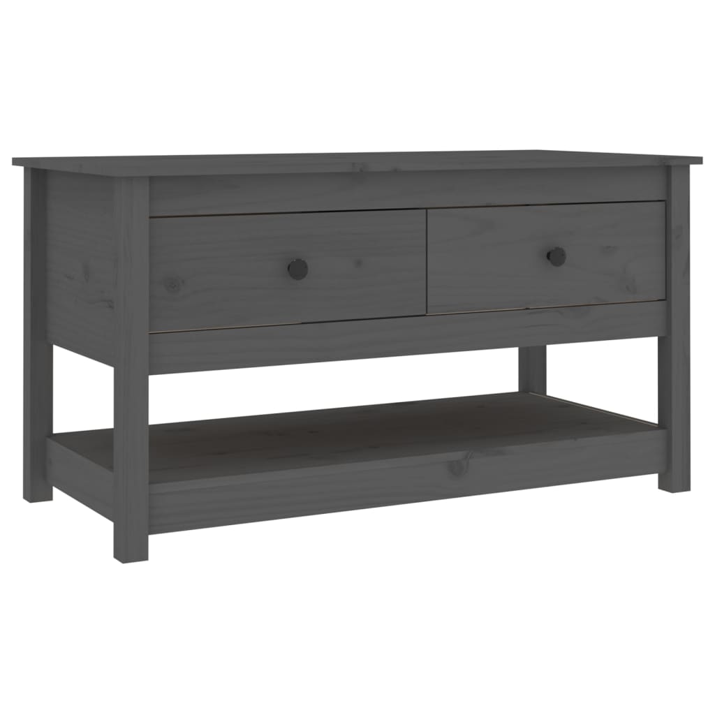 Coffee Table Grey 102x49x55 cm Solid Wood Pine