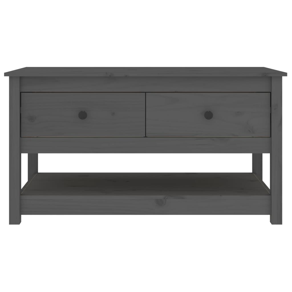 Coffee Table Grey 102x49x55 cm Solid Wood Pine