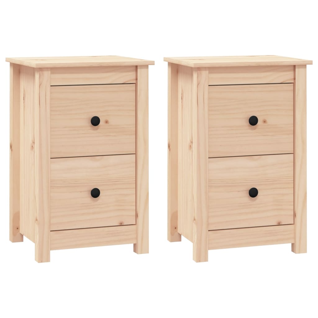 Bedside Cabinets 2 pcs 40x35x61.5 cm Solid Wood Pine