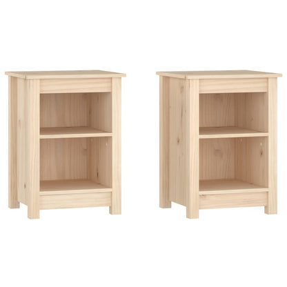 Bedside Cabinets 2 pcs 40x35x55 cm Solid Wood Pine