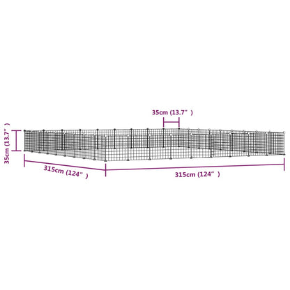 36-Panel Pet Cage with Door Black 35x35 cm Steel