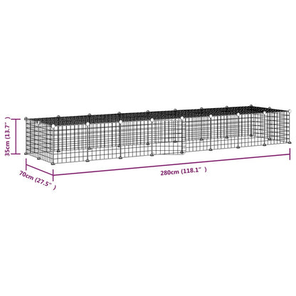 36-Panel Pet Cage with Door Black 35x35 cm Steel