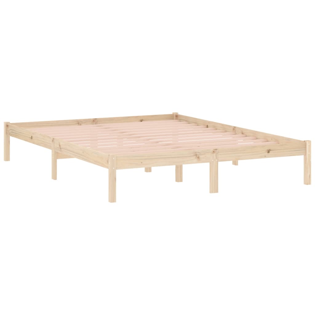 Bed Frame without Mattress 152x203 cm Solid Wood Pine Queen