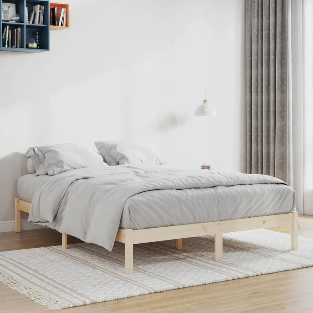 Bed Frame without Mattress 152x203 cm Solid Wood Pine Queen