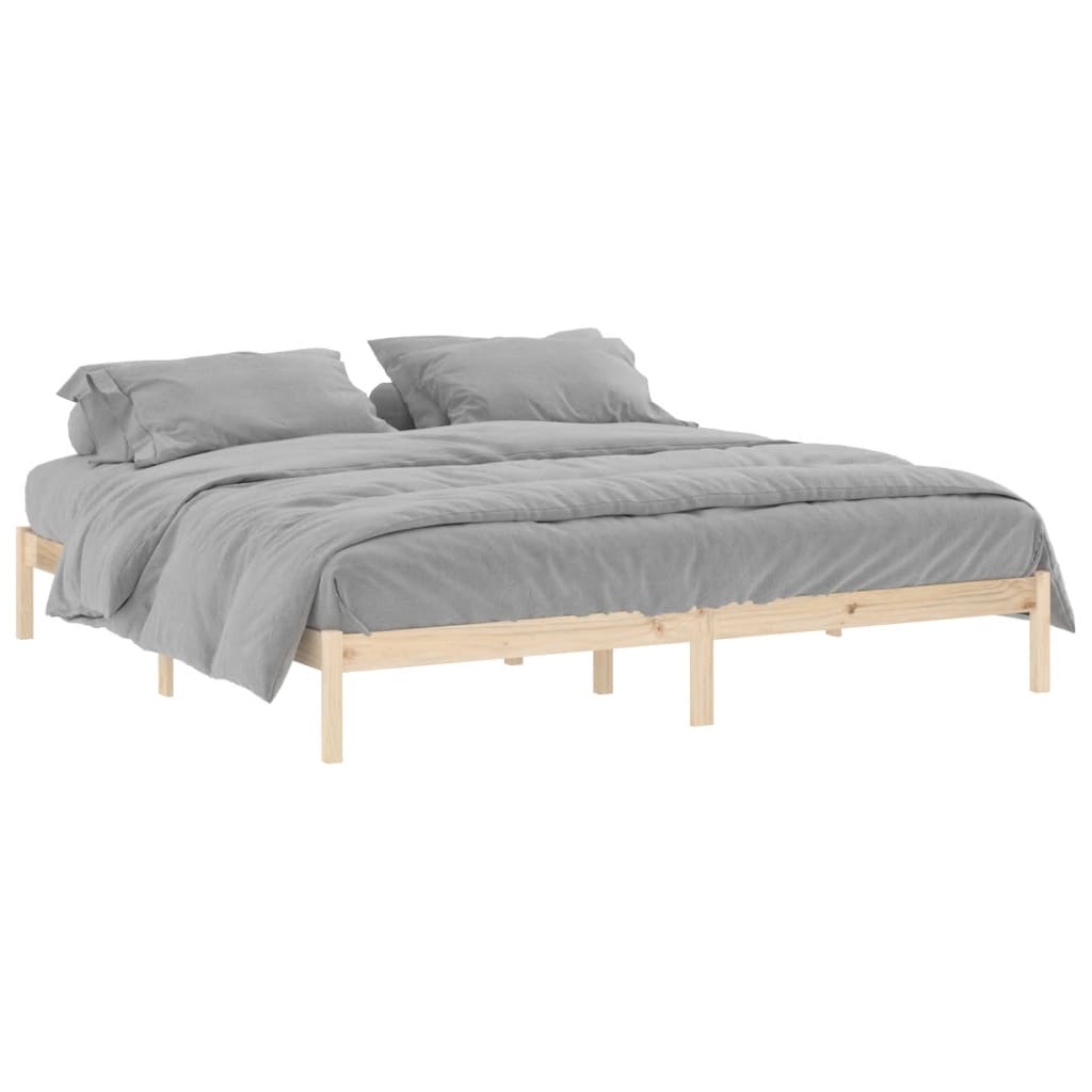 Bed Frame without Mattress 193x203 cm Solid Wood Pine King