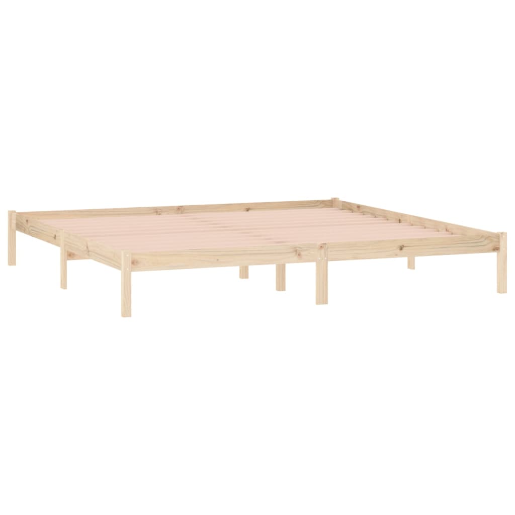 Bed Frame without Mattress 193x203 cm Solid Wood Pine King