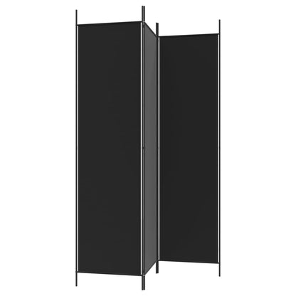 3-Panel Room Divider Black 150x200 cm Fabric