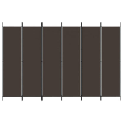 6-Panel Room Divider Brown 300x200 cm Fabric