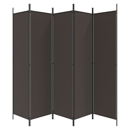 6-Panel Room Divider Brown 300x200 cm Fabric