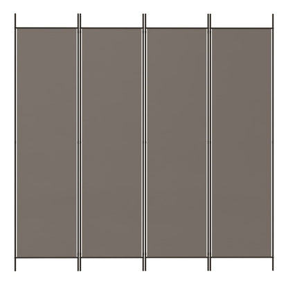 4-Panel Room Divider Anthracite 200x220 cm Fabric