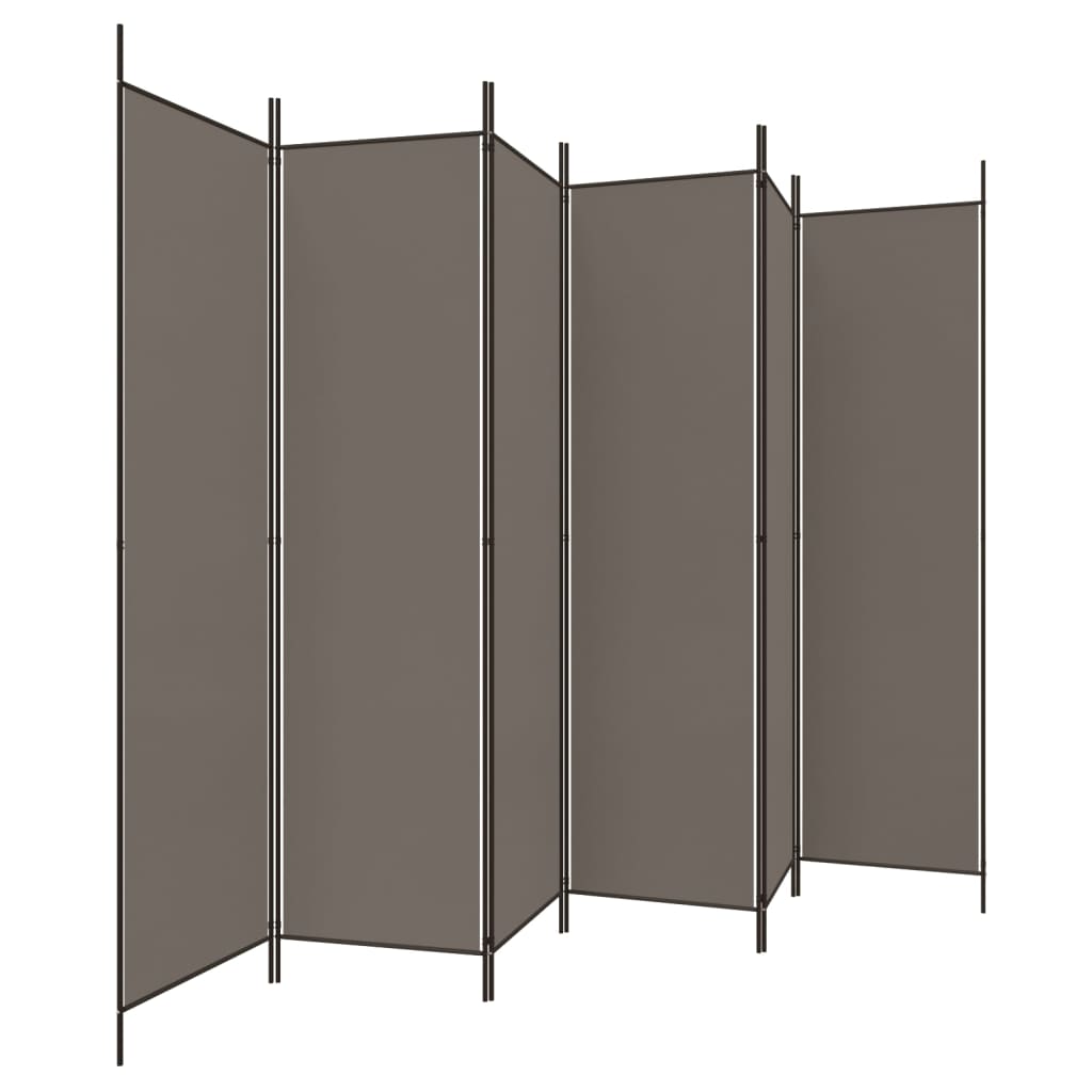 6-Panel Room Divider Anthracite 300x220 cm Fabric