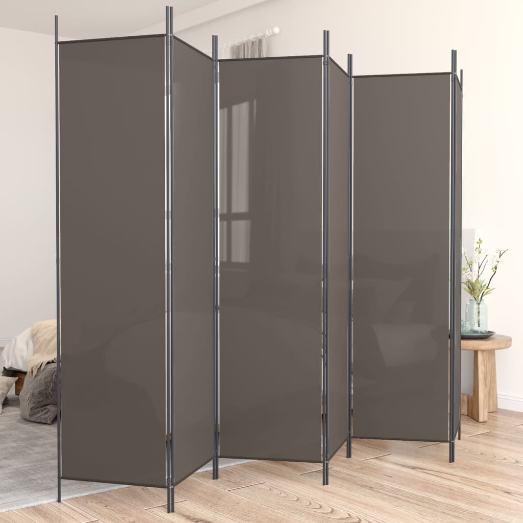 6-Panel Room Divider Anthracite 300x220 cm Fabric