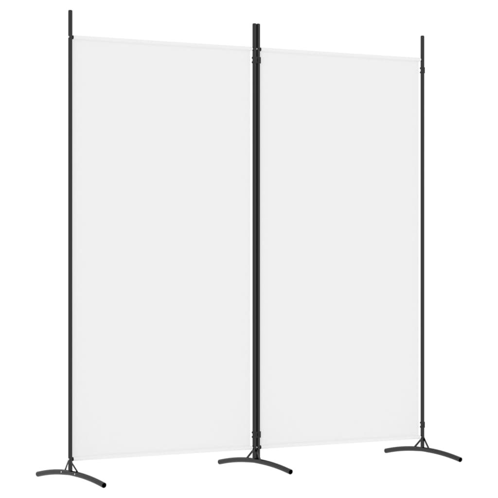 2-Panel Room Divider White 175x180 cm Fabric