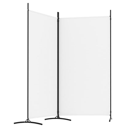 2-Panel Room Divider White 175x180 cm Fabric