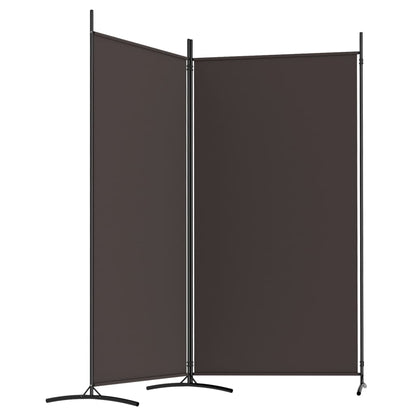 2-Panel Room Divider Brown 175x180 cm Fabric