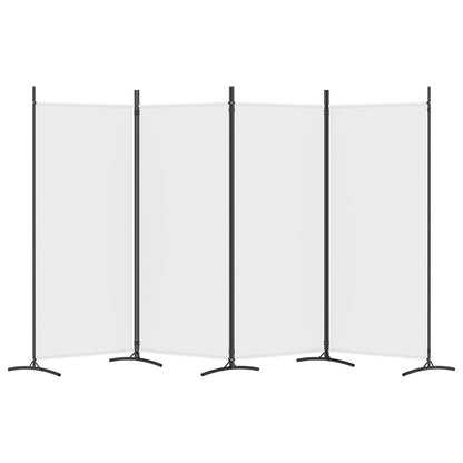 4-Panel Room Divider White 346x180 cm Fabric