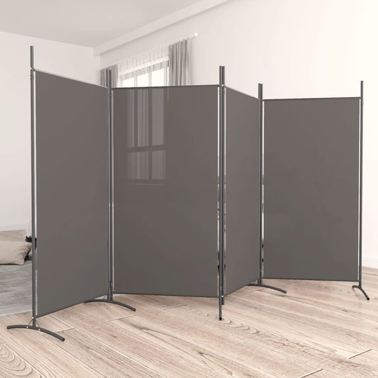 4-Panel Room Divider Anthracite 346x180 cm Fabric