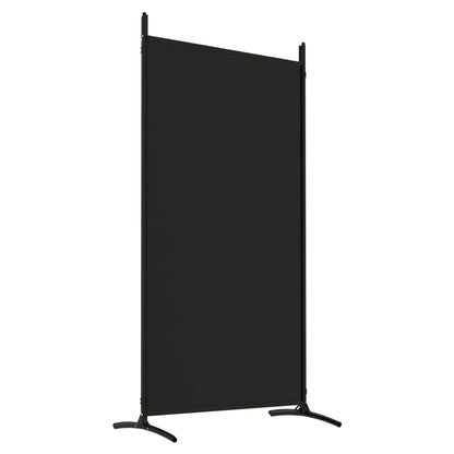 4-Panel Room Divider Black 346x180 cm Fabric